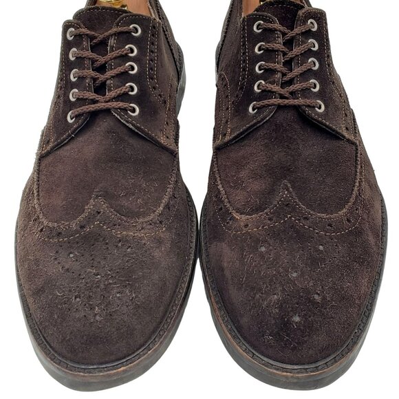 To Boot Adam Derrick Italy Men 11.5 Brown Suede Dress Shoes Wingtip Derby Oxford - Picture 2 of 10